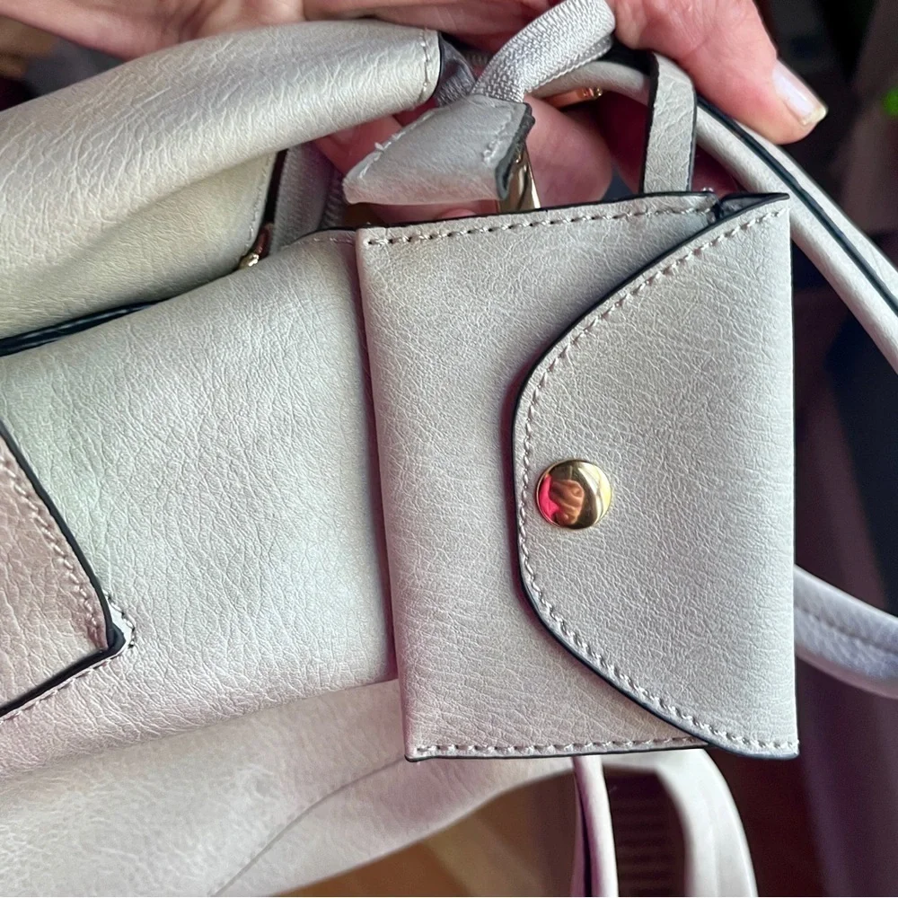 Top Handle Satchel Crossbody Cardholder Faux Leather
